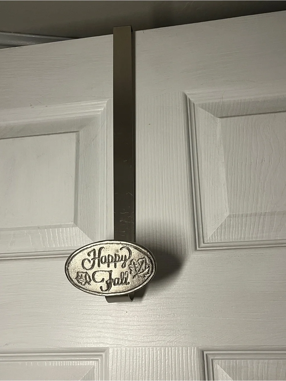 Happy Fall Over-the-Door Wreath Holder  - Silver